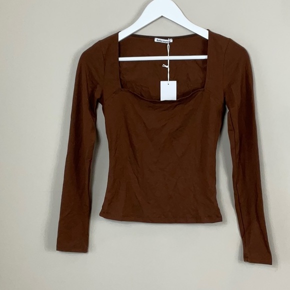 Reformation Walter Knit top chestnut - Picture 2 of 5
